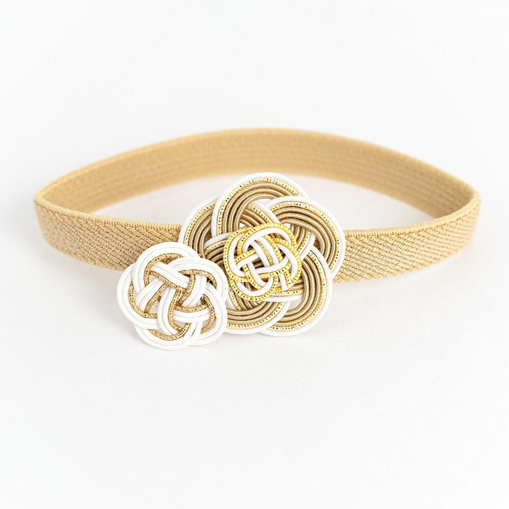 White & Gold Classy Blossom Mizuhiki • Elastic Band