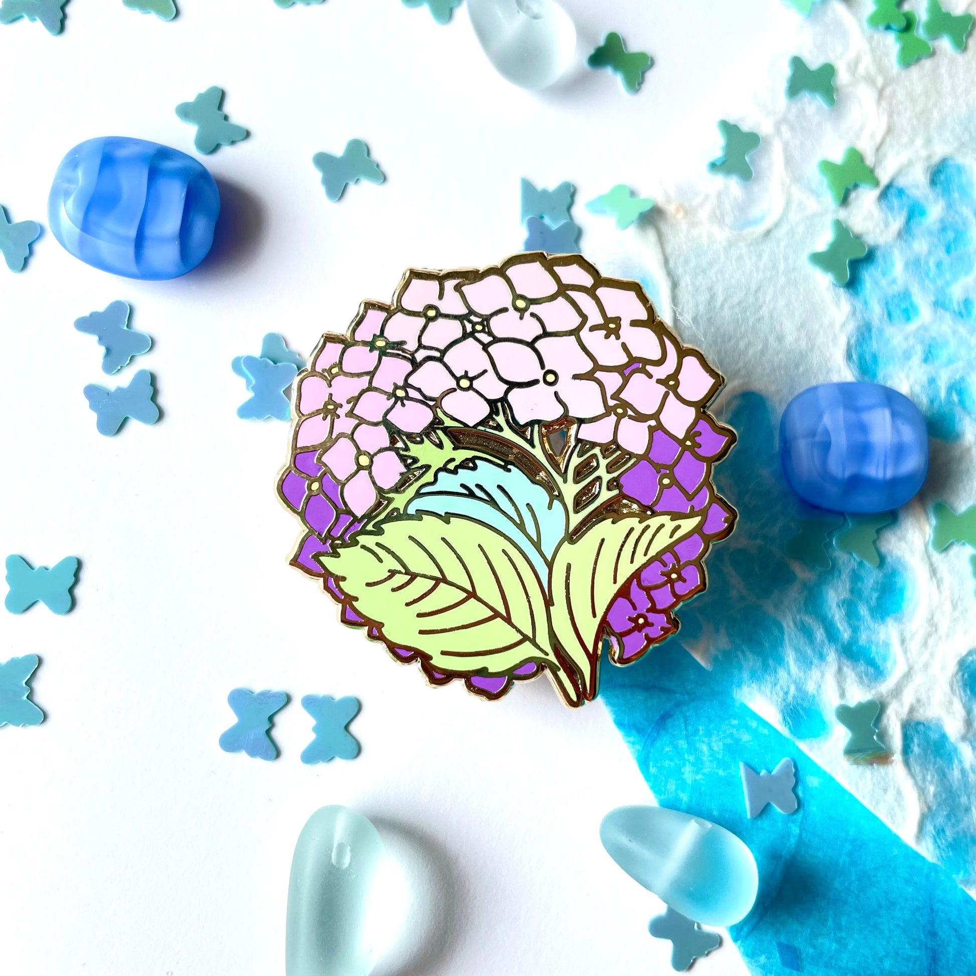 Hydrangea / Ajisai • Enamel Pin • Shishido Creative