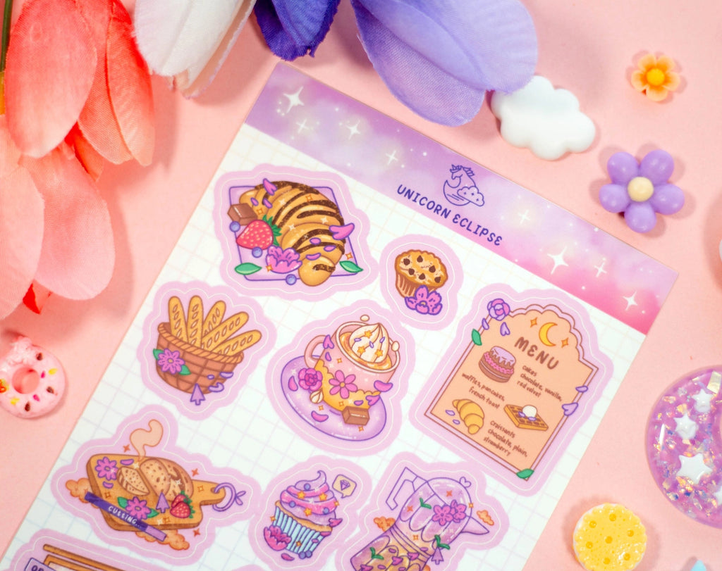 Cafe Quest • Sticker Sheet •  Unicorn Eclipse