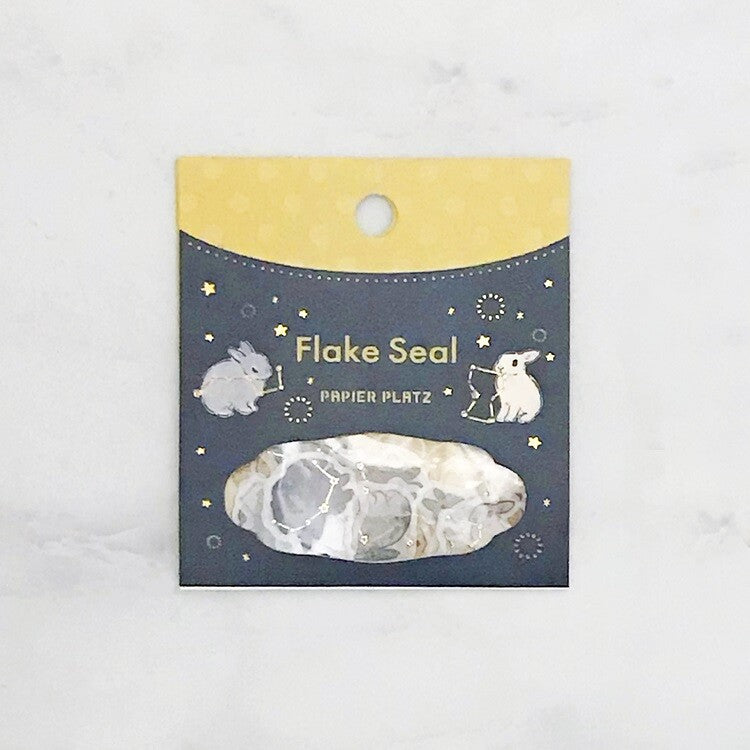 Constellation Star Bunnies • Gold Foil Flake Stickers • Schinako