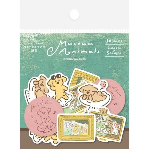 Museum Animals: Birth of Venus Dog Flake Stickers • Furukawashiko