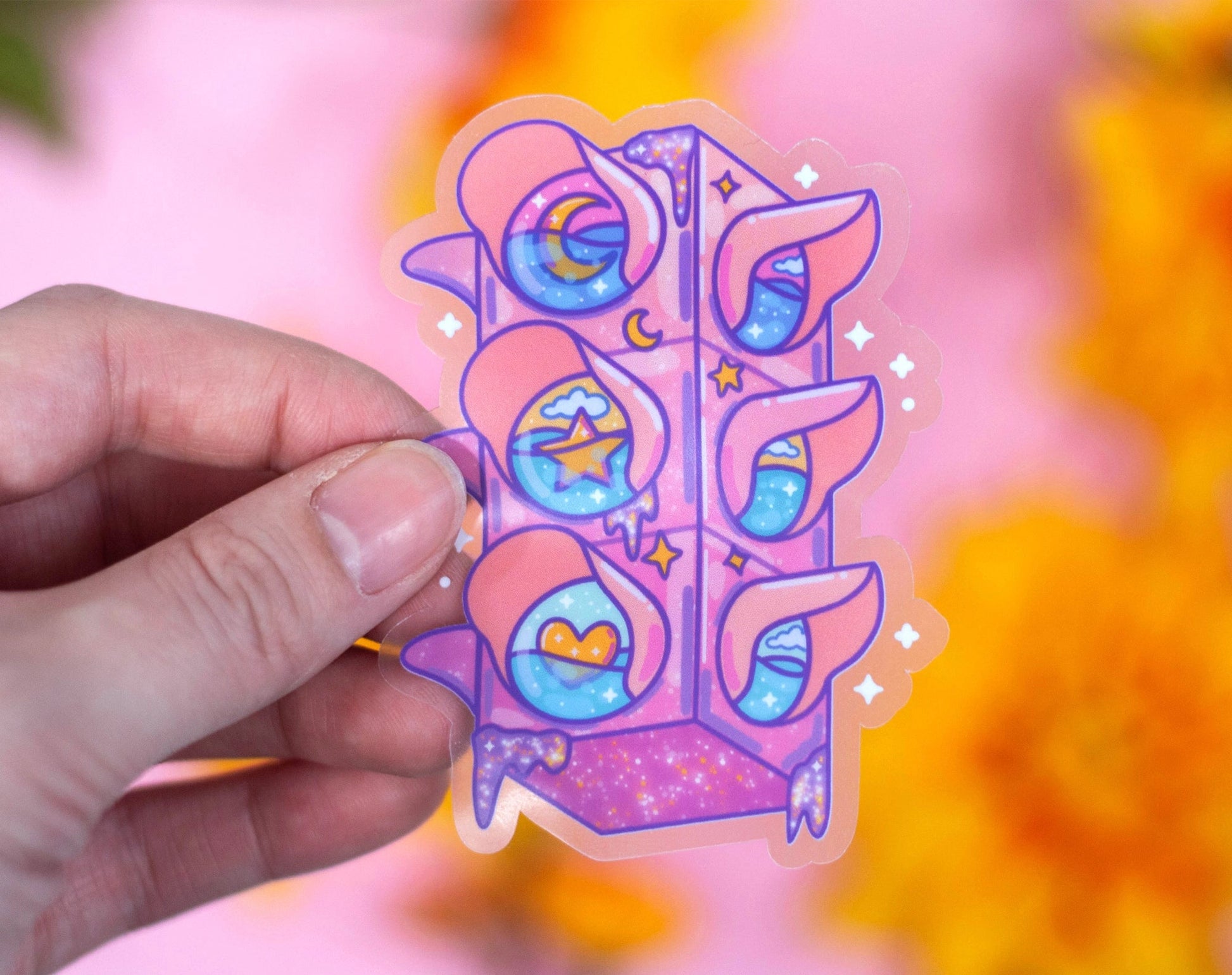 Dreamy Traffic Light • 3" Clear Vinyl Sticker • Unicorn Eclipse
