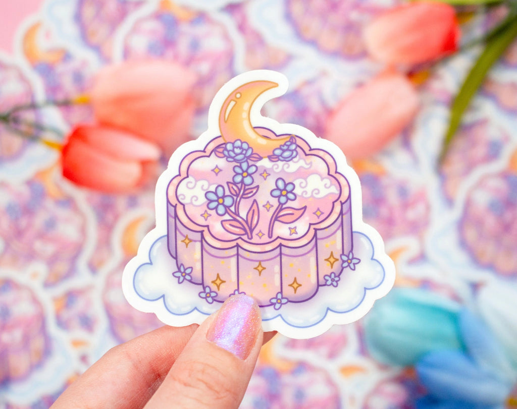 Moon Cake • 3” Vinyl Sticker • Unicorn Eclipse