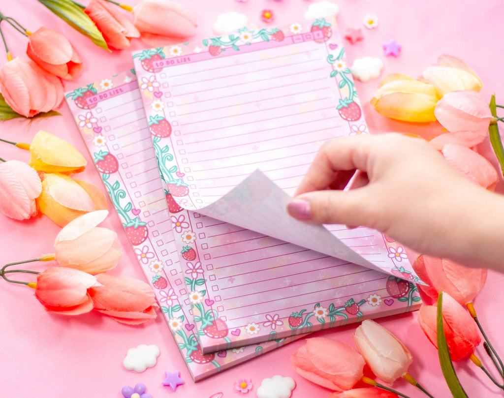 Sweet Strawberries To Do List Planner Pad • Unicorn Eclipse