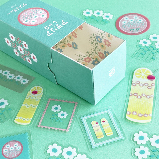 Daisy Cosmos Retro Flake Stickers • Aderia Retro