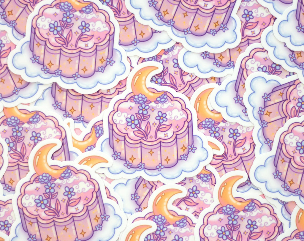 Moon Cake • 3” Vinyl Sticker • Unicorn Eclipse