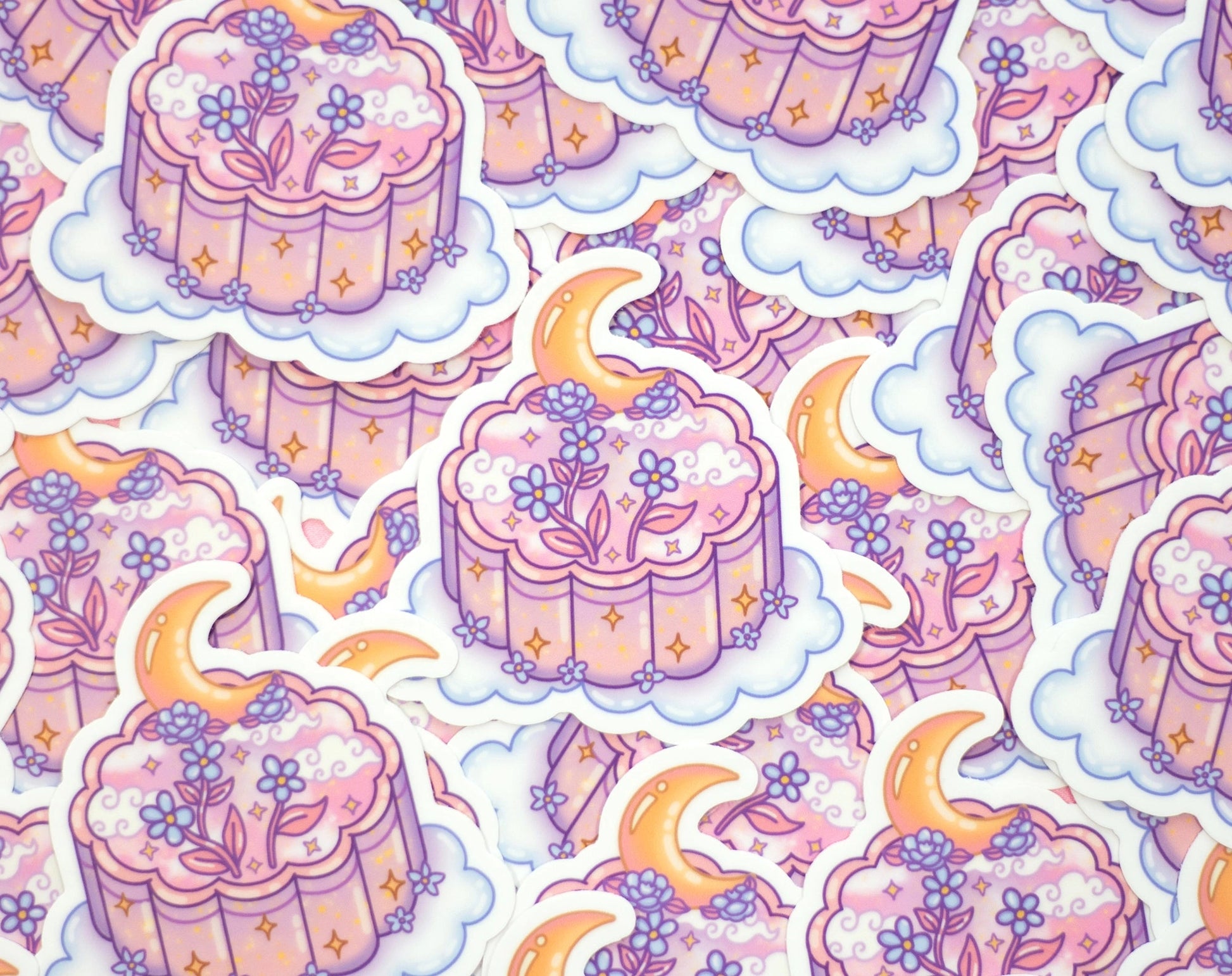 Moon Cake • 3” Vinyl Sticker • Unicorn Eclipse