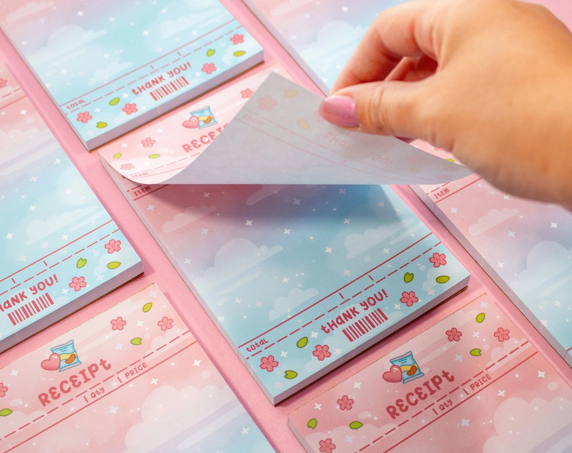 Kawaii Snacks Receipt Notepad • Unicorn Eclipse