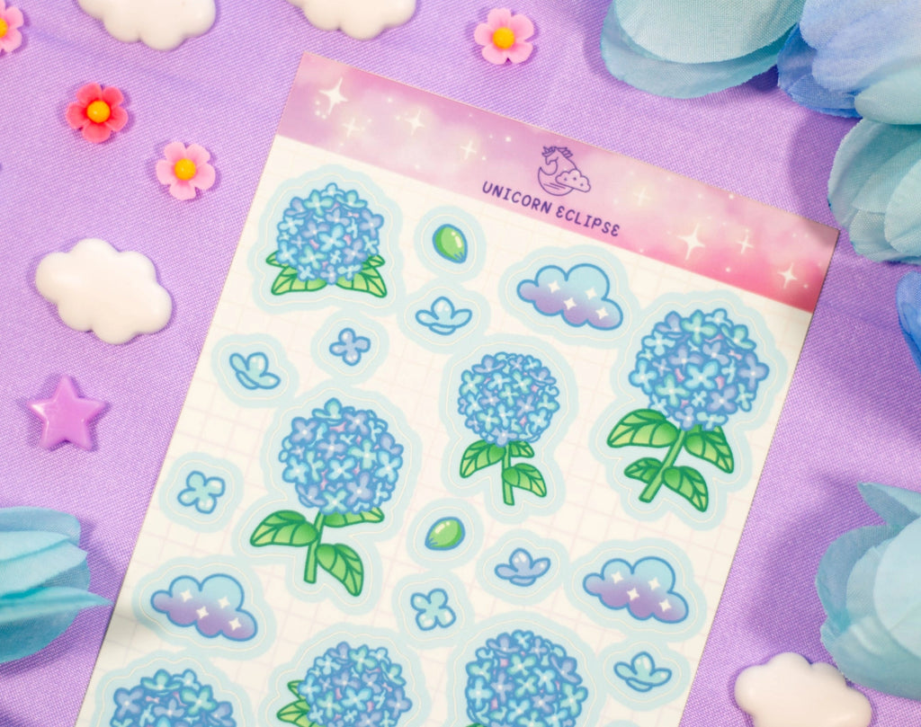 Hydrangea Dreams • Sticker Sheet •  Unicorn Eclipse