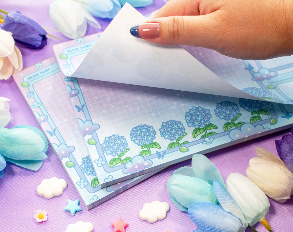 Hydrangea Dreams Brain Dump Notepad • Unicorn Eclipse