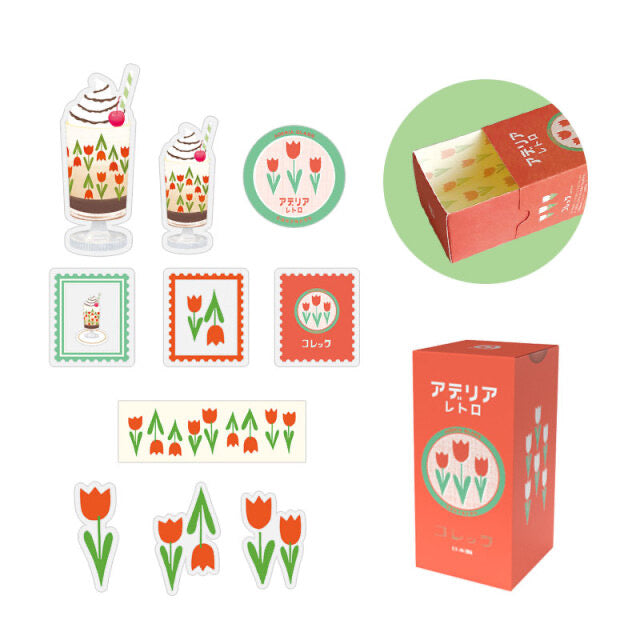 Tulips Classic Retro Flake Stickers • Aderia Retro