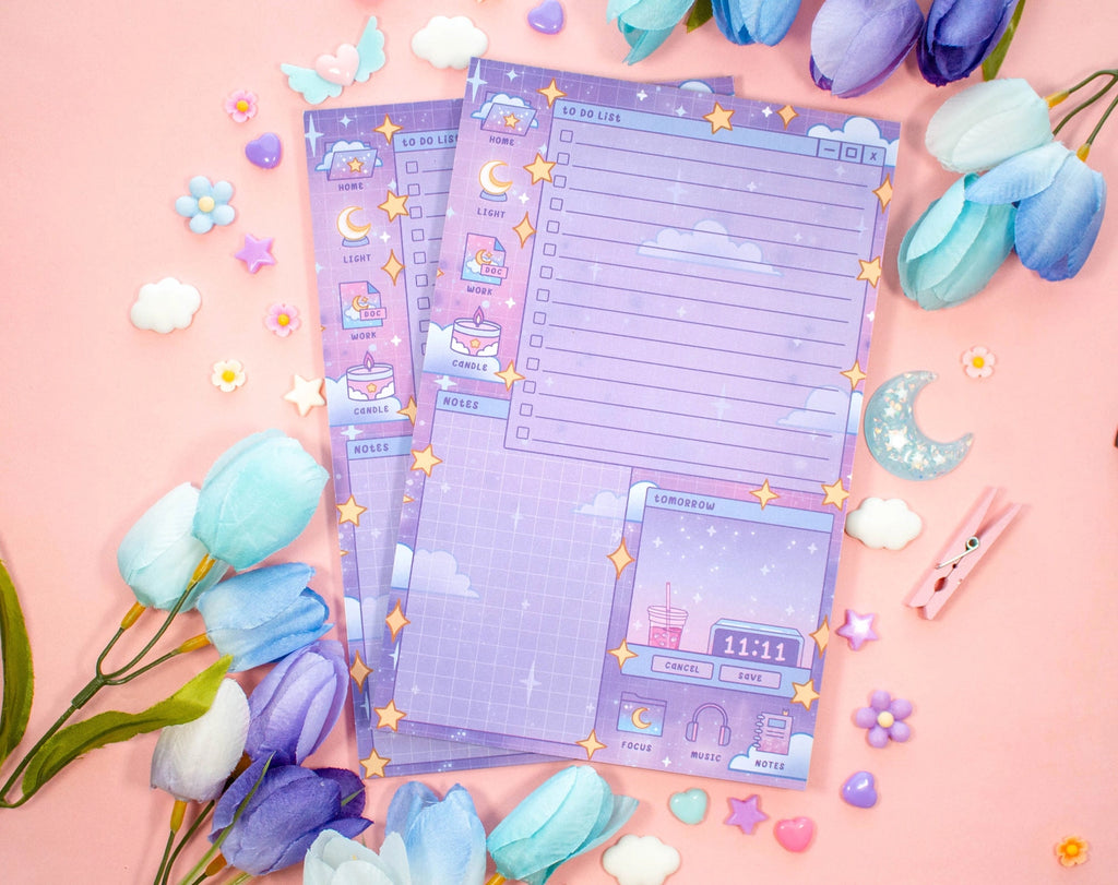 Study Night Planner Notepad • Unicorn Eclipse