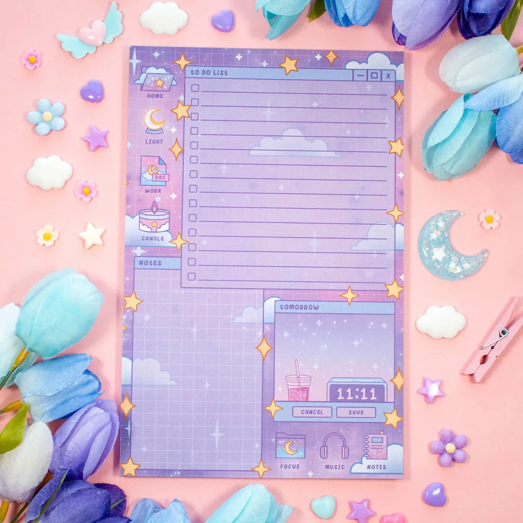 Study Night Planner Notepad • Unicorn Eclipse