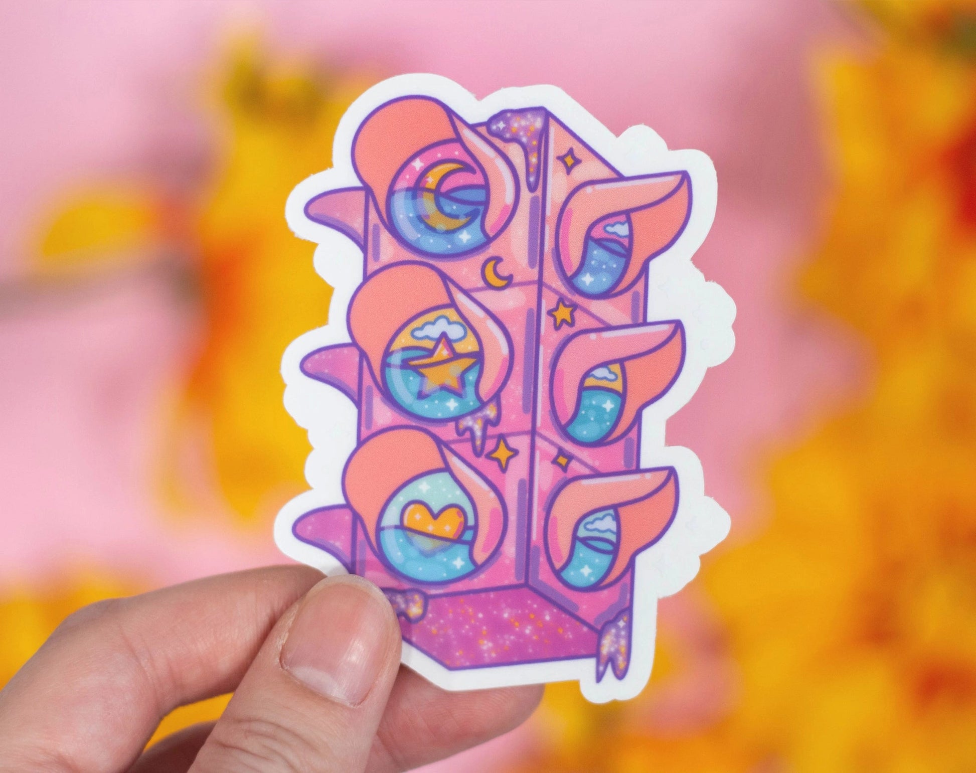 Dreamy Traffic Light • 3" Clear Vinyl Sticker • Unicorn Eclipse