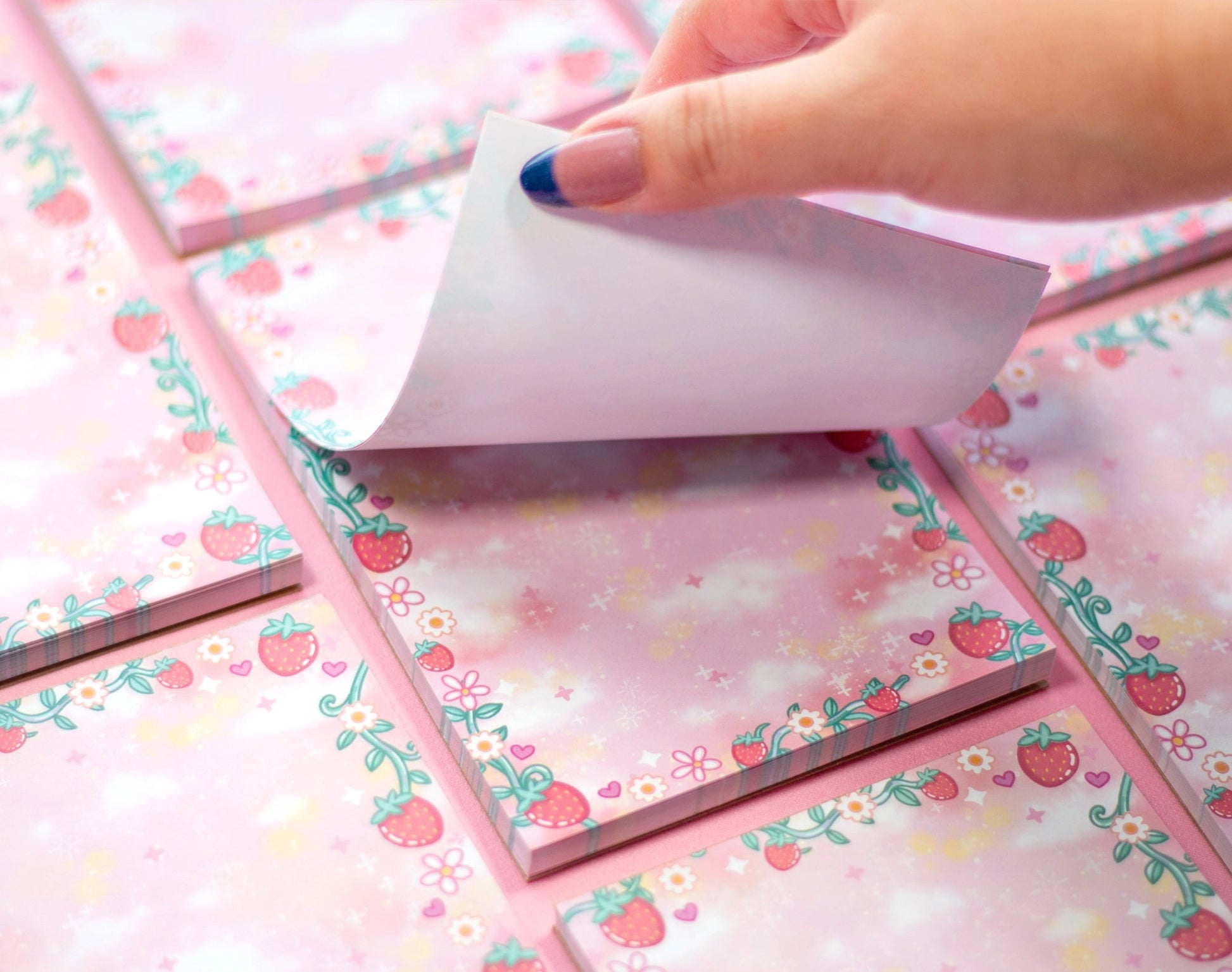 Sweet Strawberries Notepad • Unicorn Eclipse
