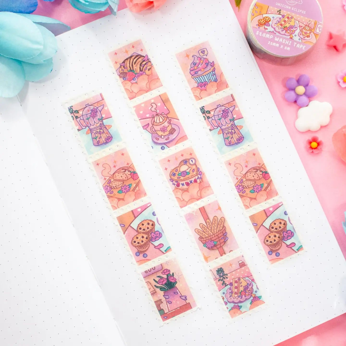 Cafe Quest • Stamp Washi Tape • Unicorn Eclipse