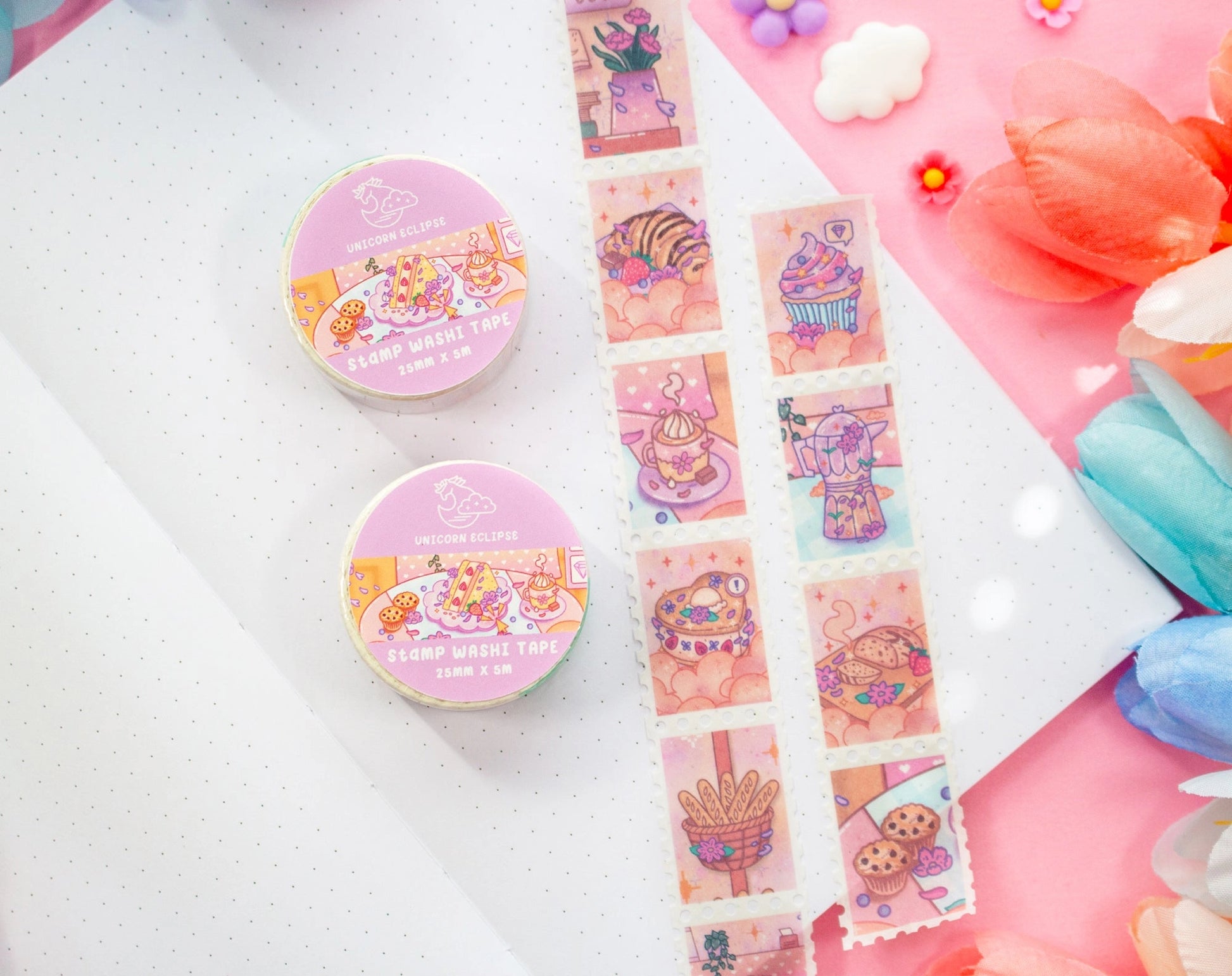 Cafe Quest • Stamp Washi Tape • Unicorn Eclipse