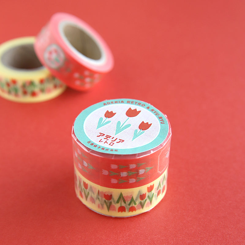Tulips Classic Retro 2 Washi Set • Aderia Retro