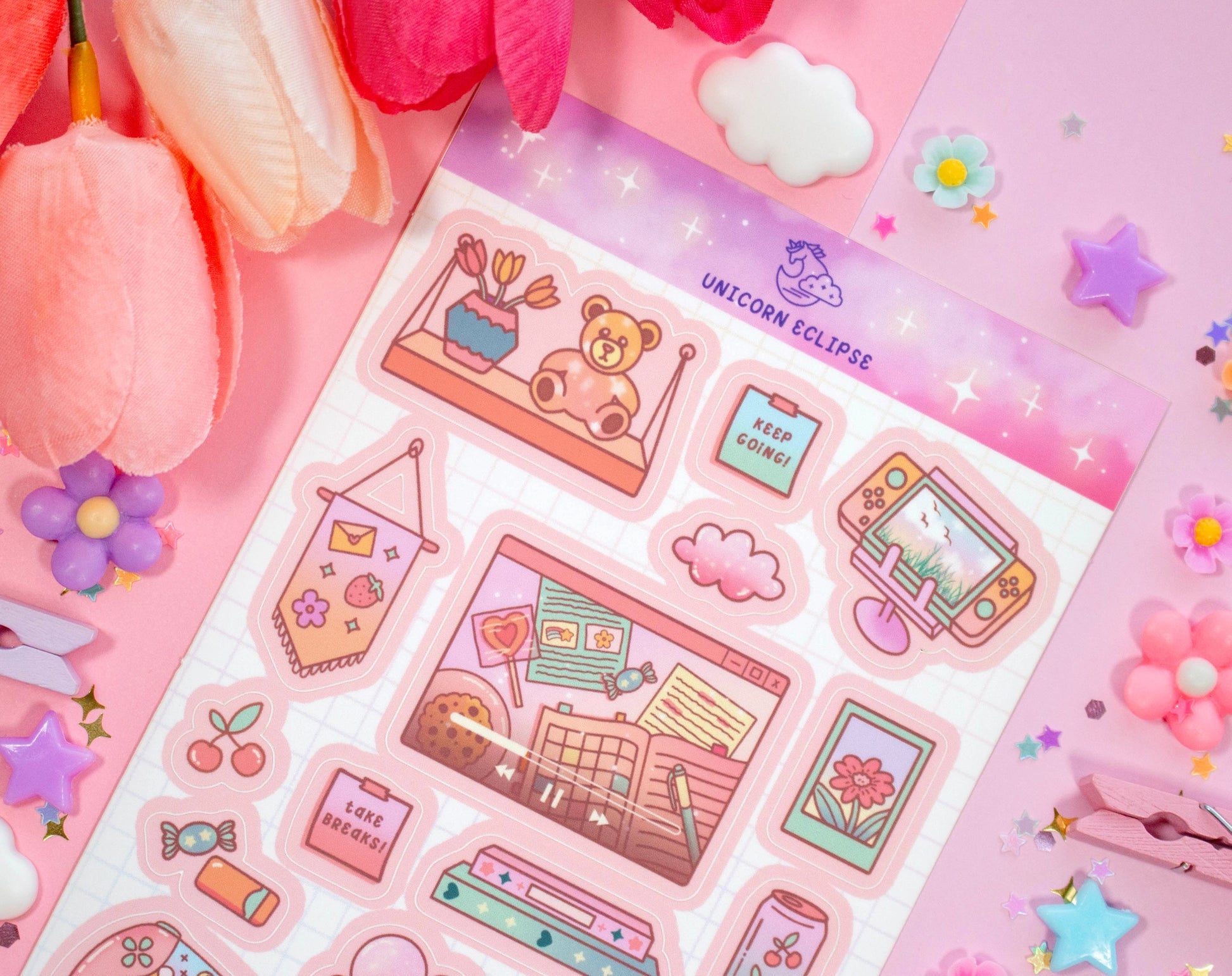 Study Break • Sticker Sheet •  Unicorn Eclipse