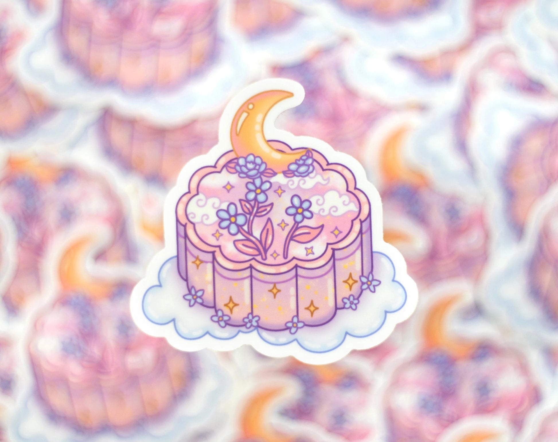 Moon Cake • 3” Vinyl Sticker • Unicorn Eclipse