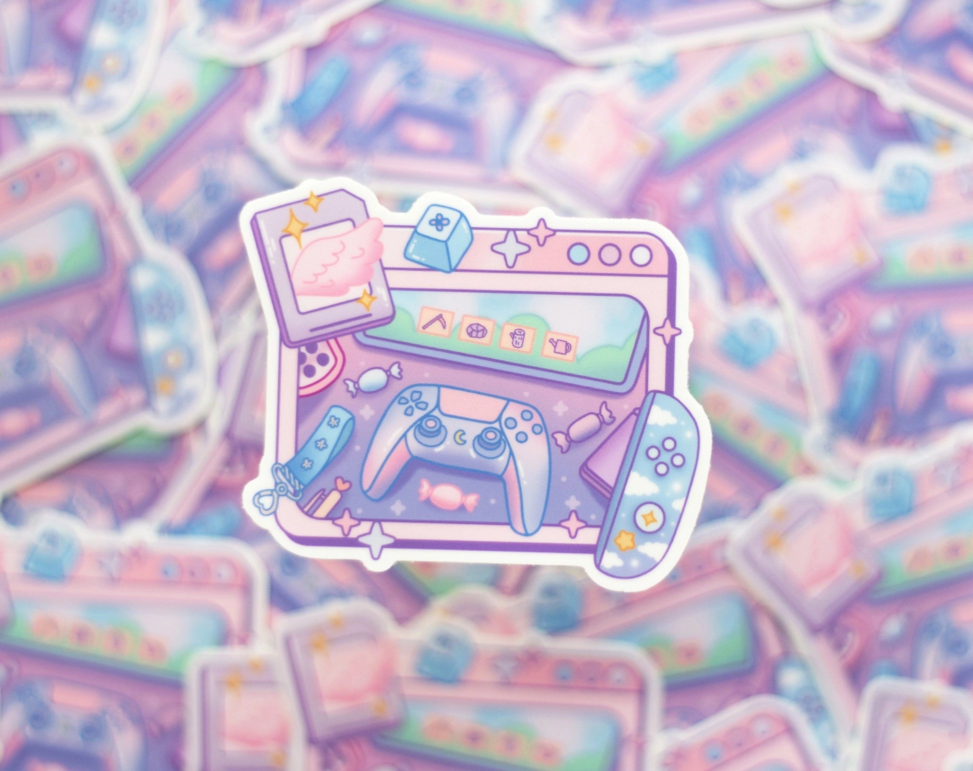 Game Controller • 3" Vinyl Sticker • Unicorn Eclipse