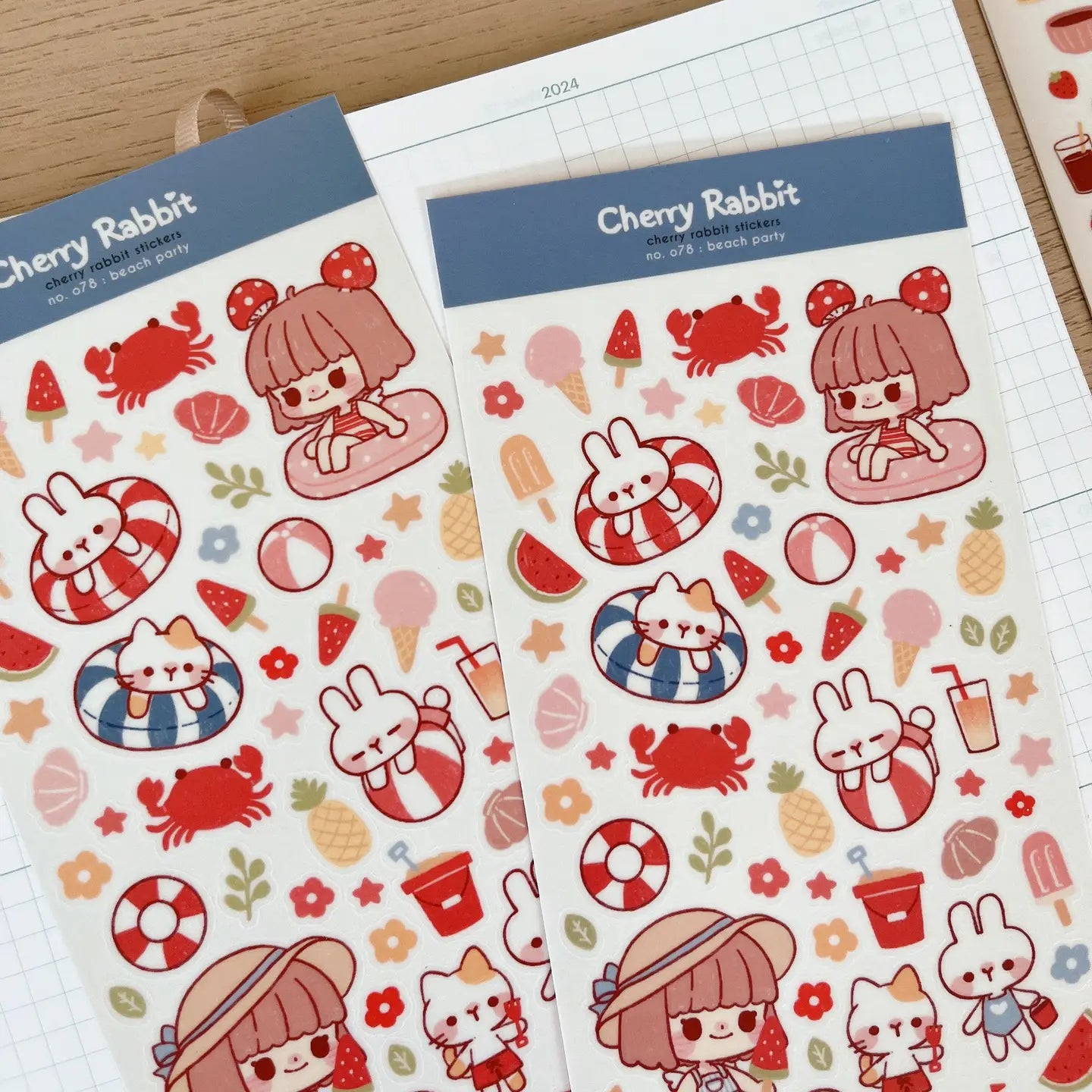Summer Pool Party Sticker Sheet • Cherry Rabbit