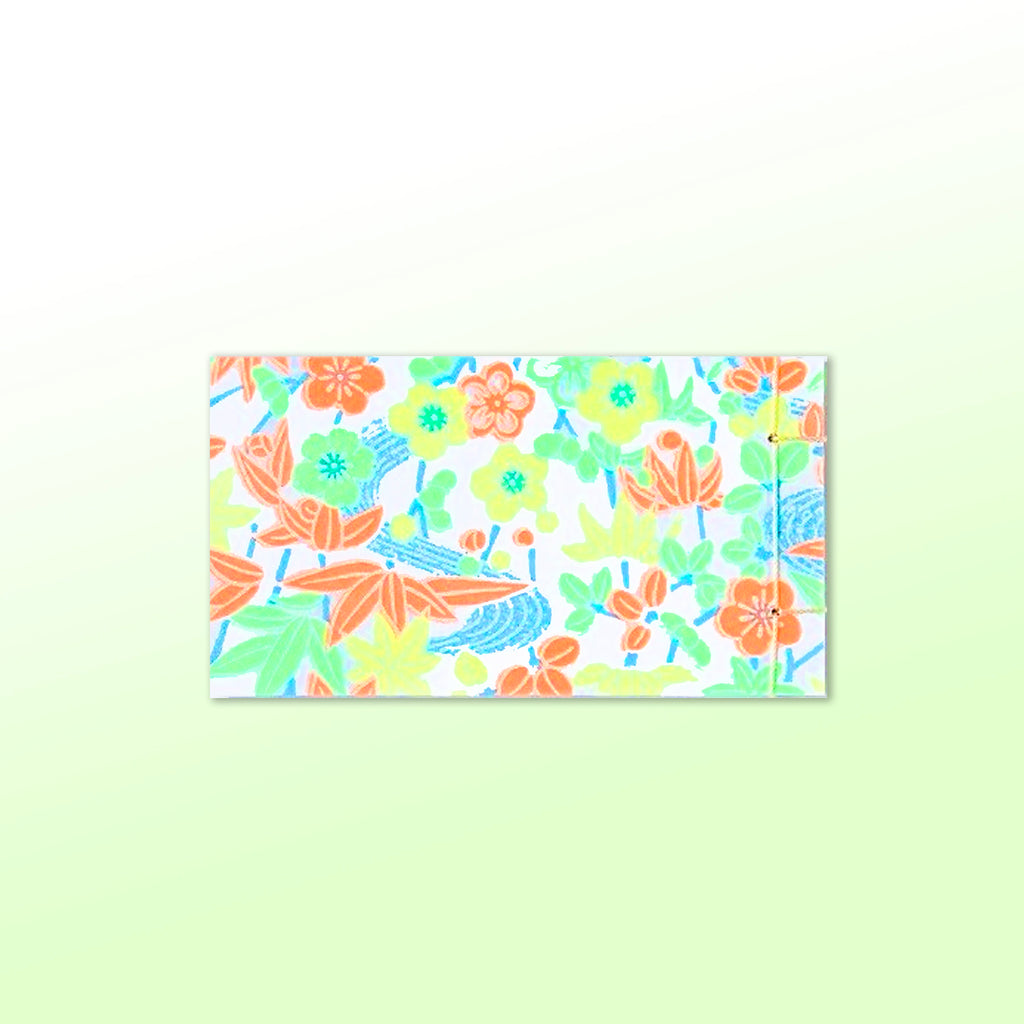 Neon Ume & Momiji Pattern Washi Memo Pad • Yuzen Washi