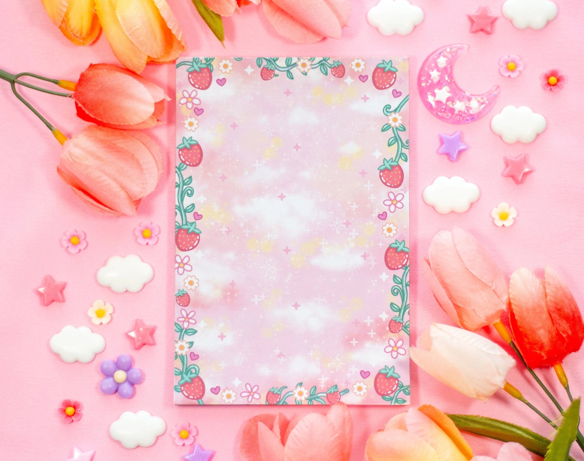 Sweet Strawberries Notepad • Unicorn Eclipse
