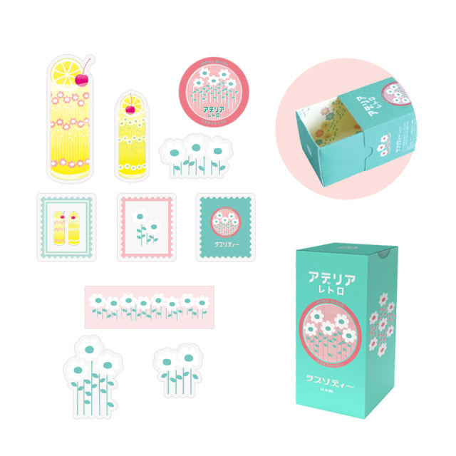 Daisy Cosmos Retro Flake Stickers • Aderia Retro