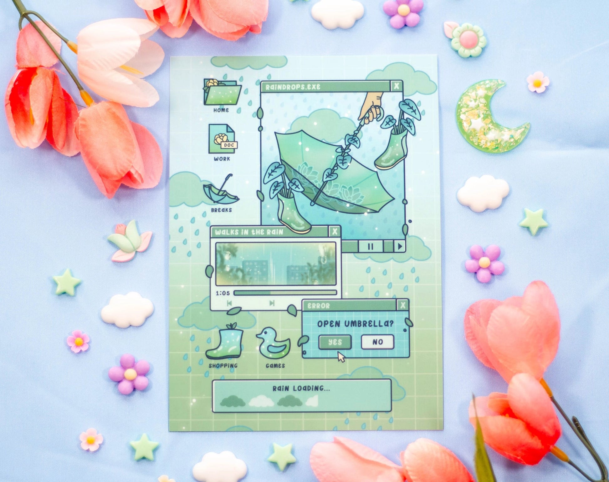 Rainy Day Art Print • Unicorn Eclipse