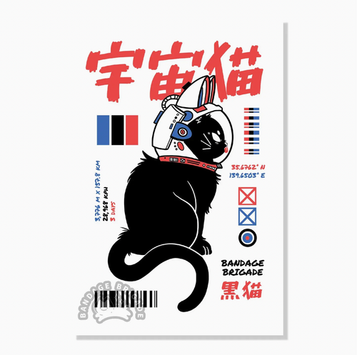 Alien Cat • 4x6 Postcard Print • Bandage Brigade