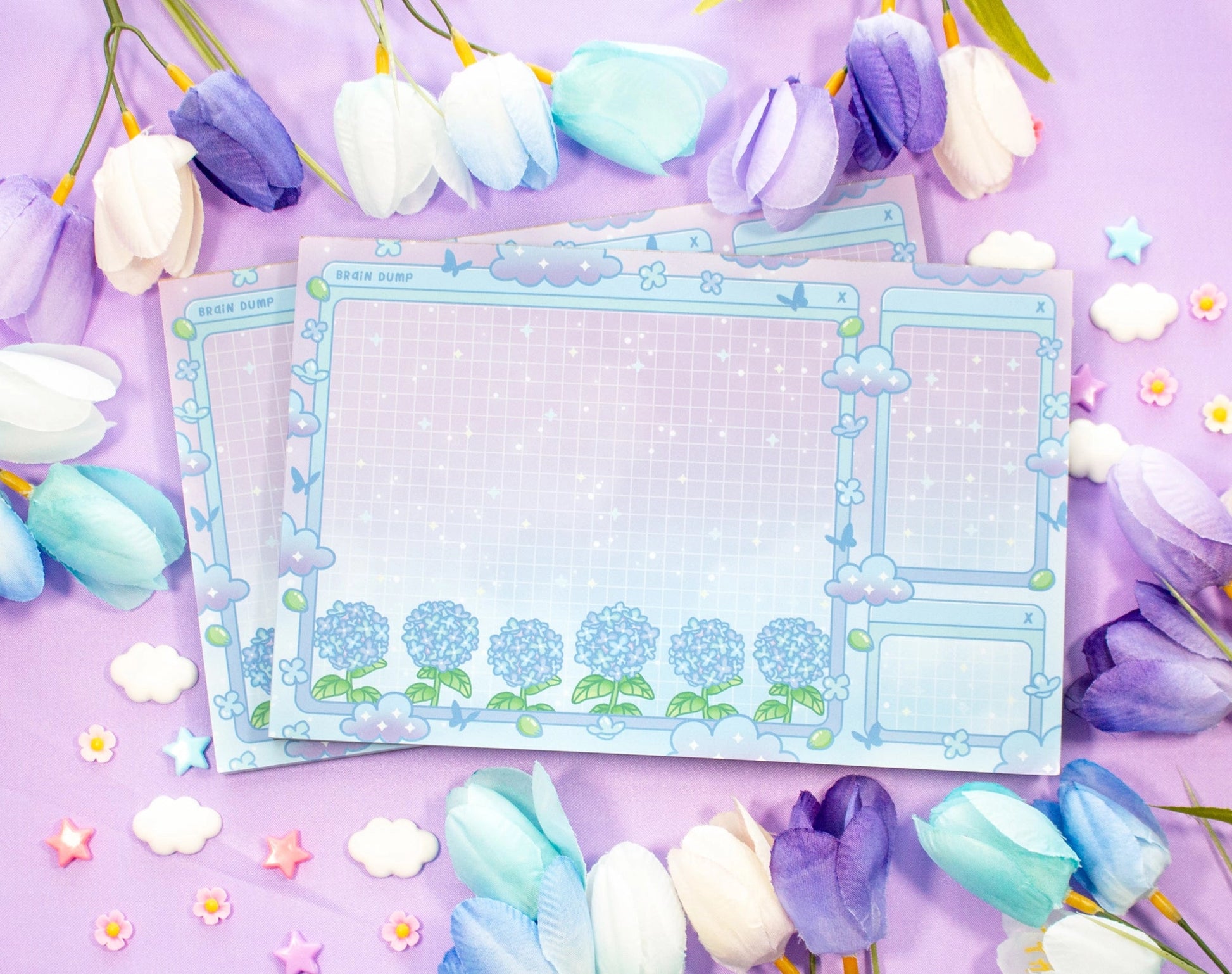 Hydrangea Dreams Brain Dump Notepad • Unicorn Eclipse