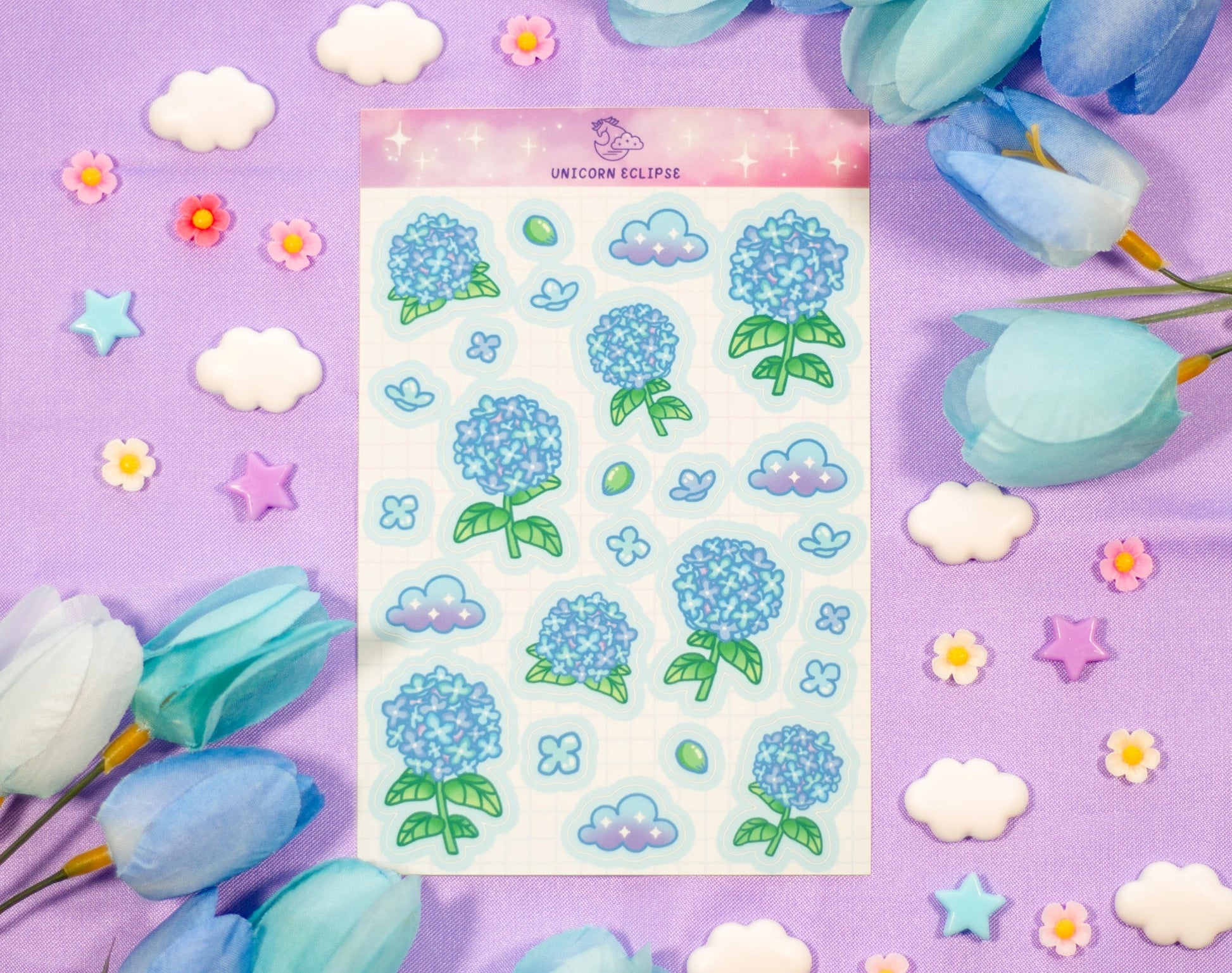 Hydrangea Dreams • Sticker Sheet •  Unicorn Eclipse