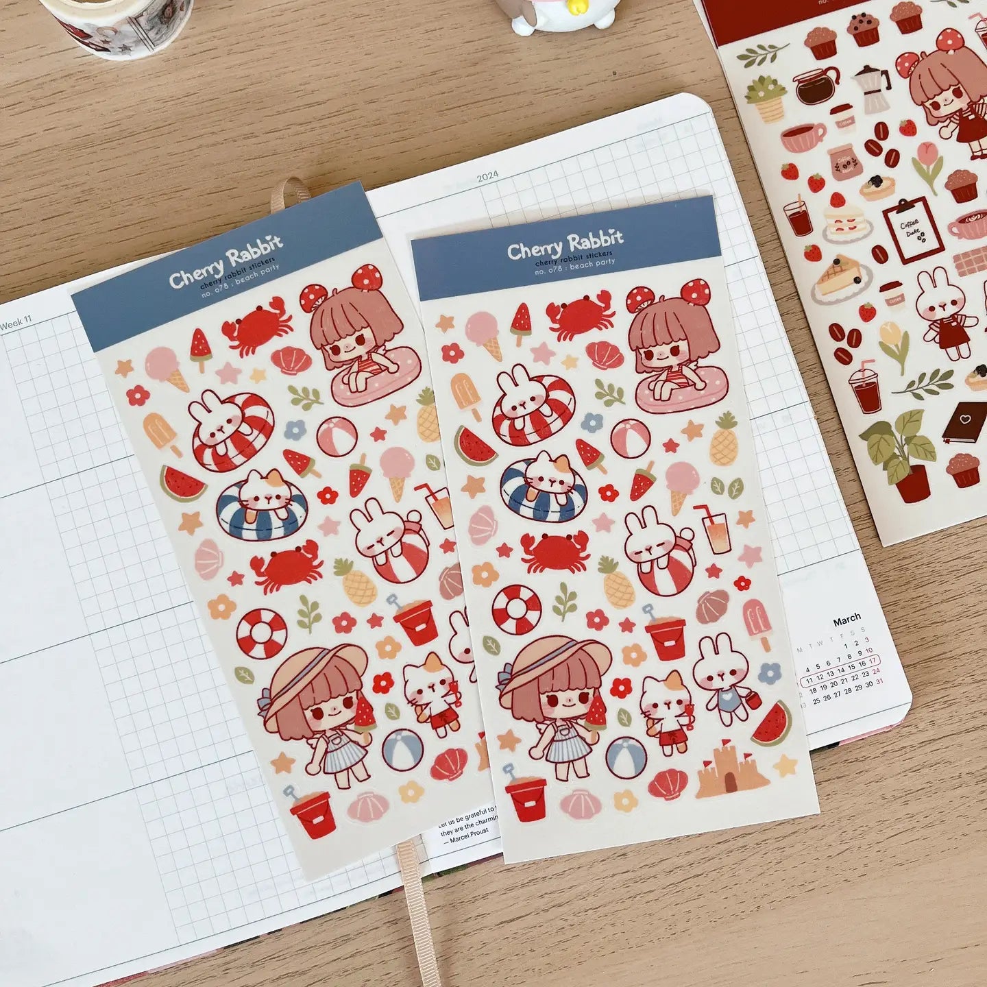 Summer Pool Party Sticker Sheet • Cherry Rabbit