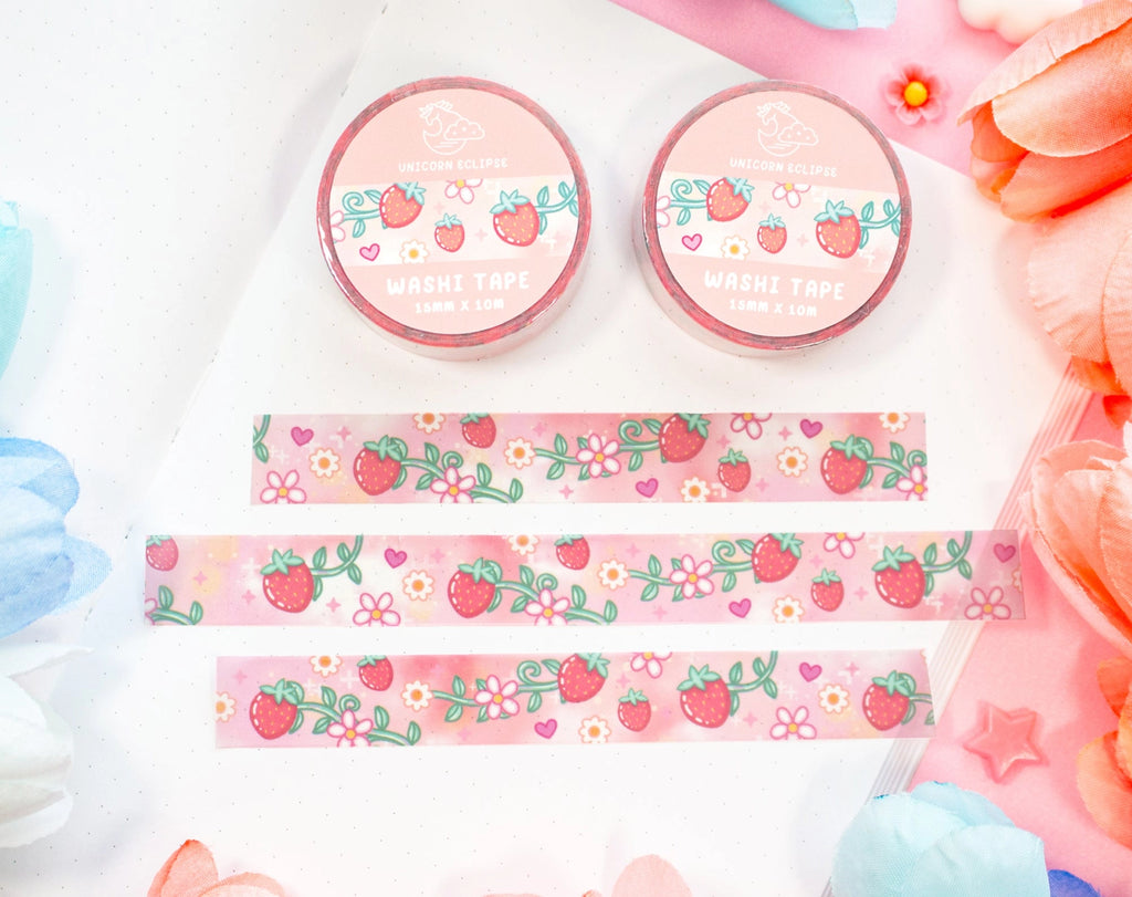 Sweet Strawberries • Washi Tape • Unicorn Eclipse