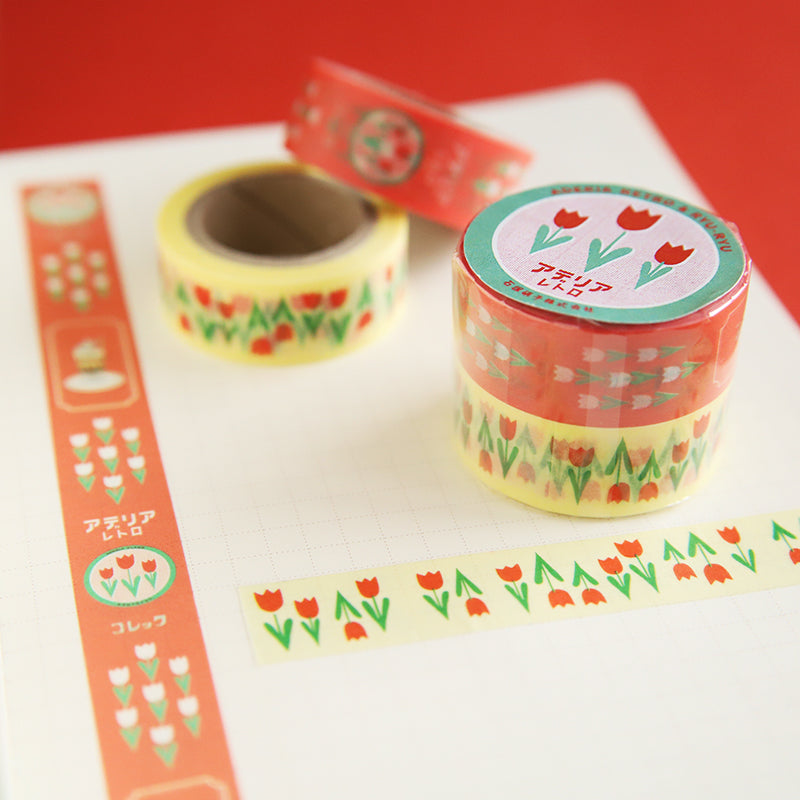 Tulips Classic Retro 2 Washi Set • Aderia Retro