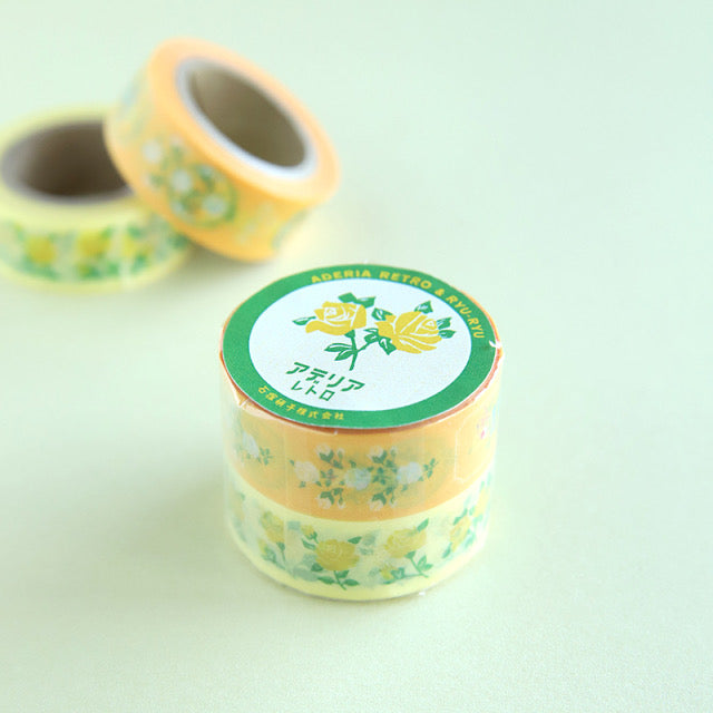 Yellow Rose Classic Retro 2 Washi Set • Aderia Retro