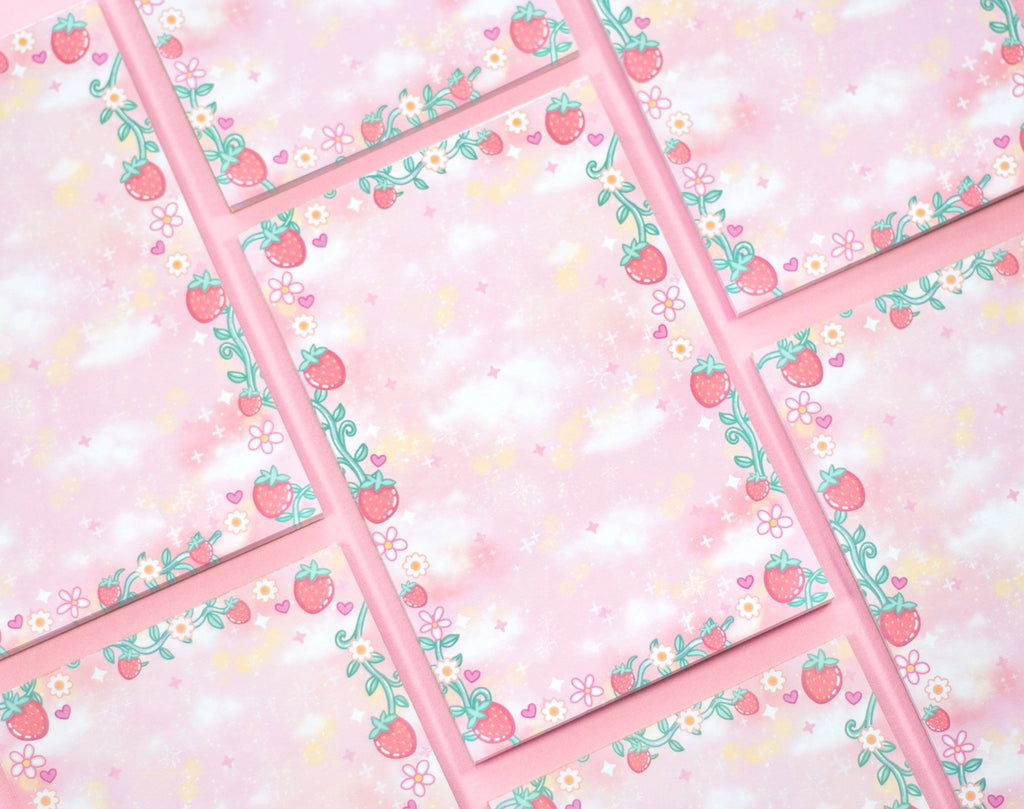 Sweet Strawberries Notepad • Unicorn Eclipse