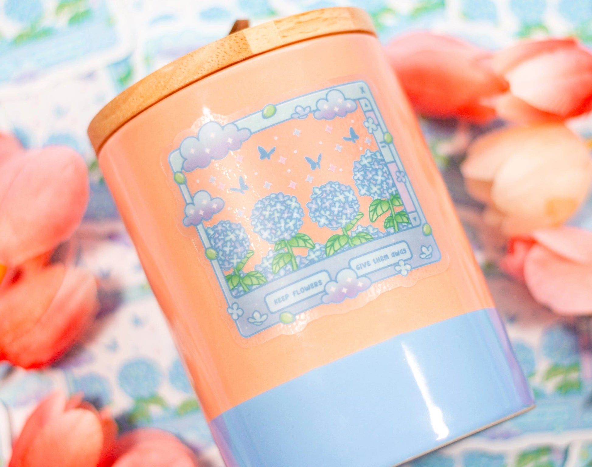 Hydrangea Dreams • 3” Clear Vinyl Sticker • Unicorn Eclipse