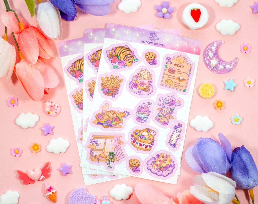 Cafe Quest • Sticker Sheet •  Unicorn Eclipse