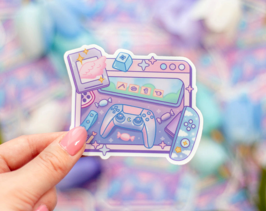 Game Controller • 3" Vinyl Sticker • Unicorn Eclipse