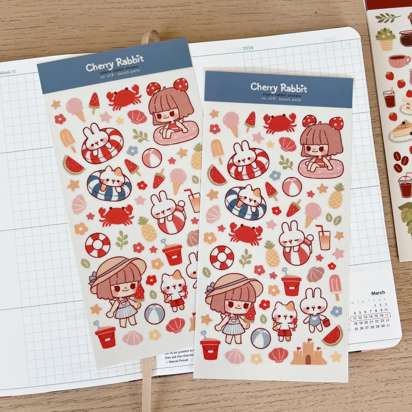 Summer Pool Party Sticker Sheet • Cherry Rabbit