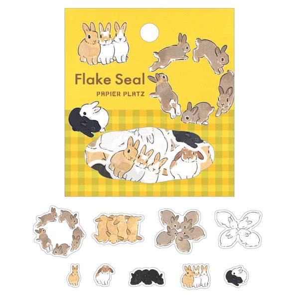 Gathered Bunnies • Flake Stickers • Schinako